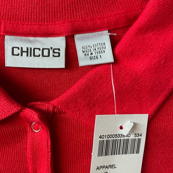 Chico’s Apparel Club Short Sleeve Tee Stop Red; NWT; M/8 - Picture 7 of 12